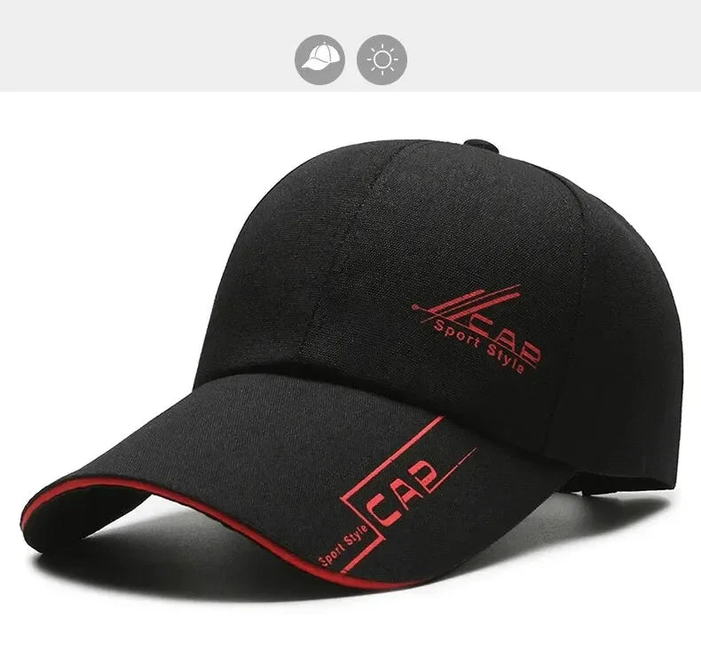 Casquette Baseball à Large Visière en Polyester Décontractée pour Plein Air
