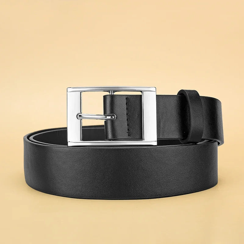 Ceinture Cuir PU pour Homme Boucle Ardillon Métal Décontractée