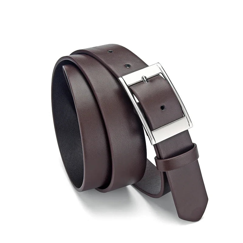 Ceinture Cuir PU pour Homme Boucle Ardillon Métal Décontractée