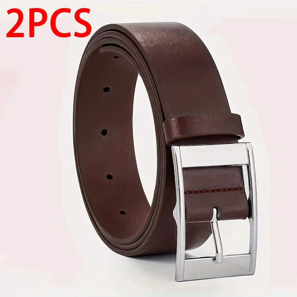 Ceinture Cuir PU pour Homme Boucle Ardillon Métal Décontractée