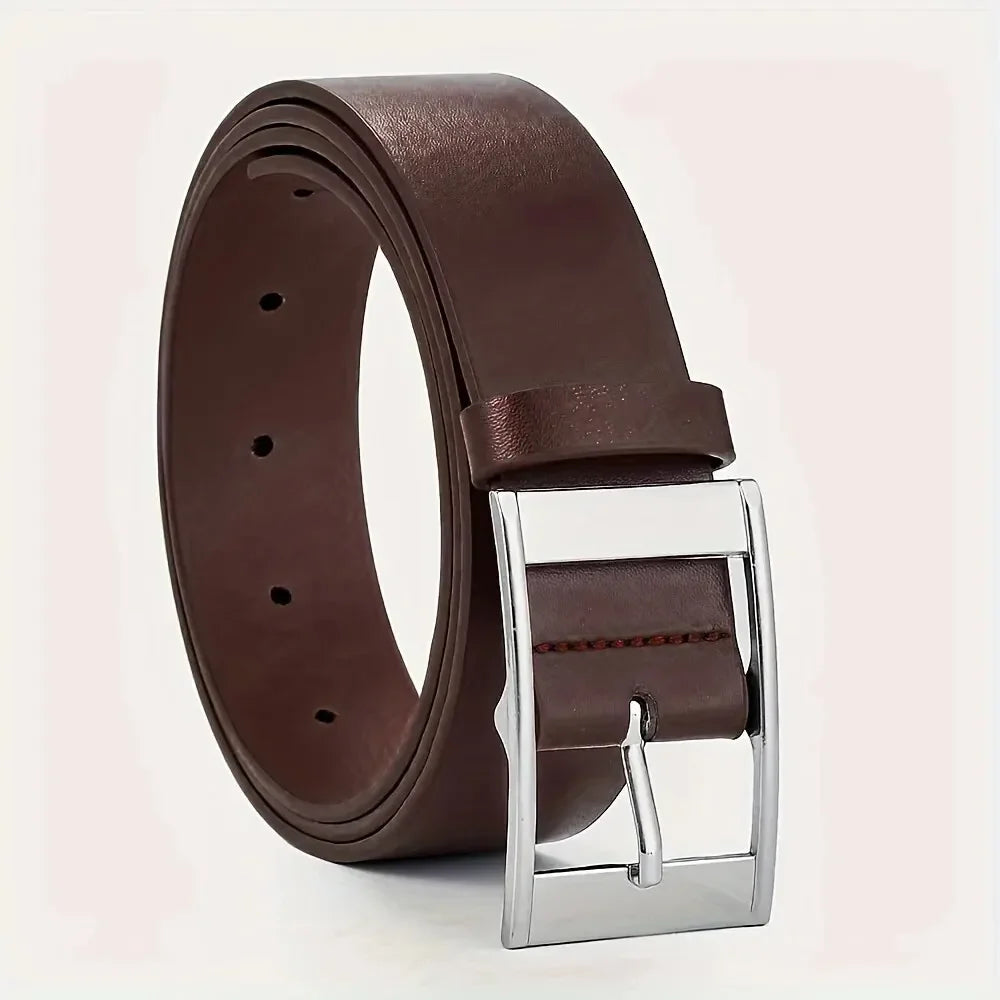 Ceinture Cuir PU pour Homme Boucle Ardillon Métal Décontractée