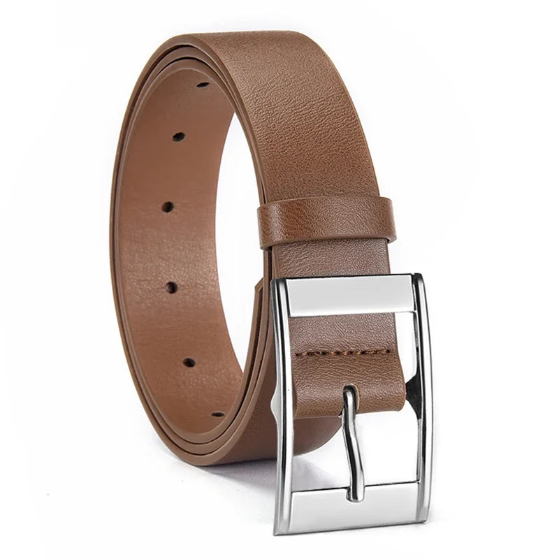 Ceinture Cuir PU pour Homme Boucle Ardillon Métal Décontractée