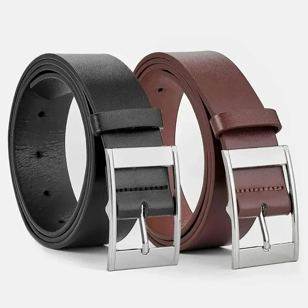 Ceinture Cuir PU pour Homme Boucle Ardillon Métal Décontractée