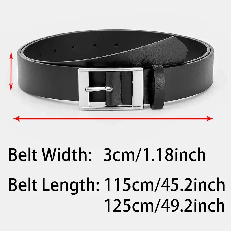 Ceinture Cuir PU pour Homme Boucle Ardillon Métal Décontractée