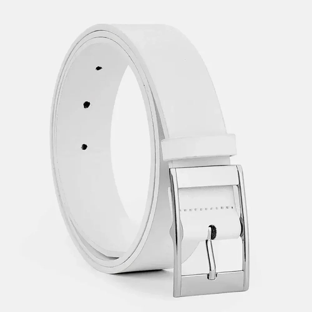 Ceinture Cuir PU pour Homme Boucle Ardillon Métal Décontractée