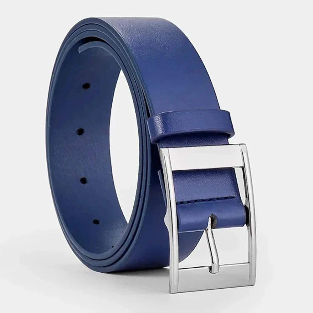 Ceinture Cuir PU pour Homme Boucle Ardillon Métal Décontractée