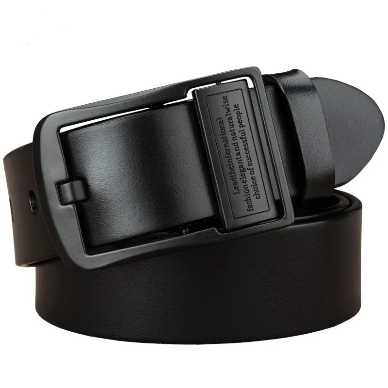 Ceinture en Cuir pour Homme Boucle Noire Décontractée Polyvalente