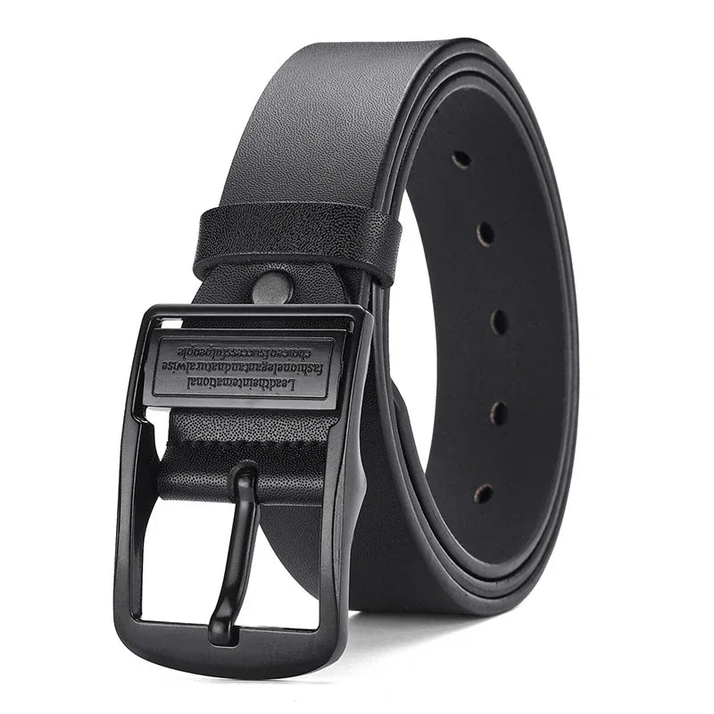 Ceinture en Cuir pour Homme Boucle Noire Décontractée Polyvalente