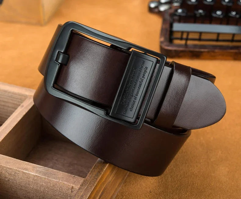 Ceinture en Cuir pour Homme Boucle Noire Décontractée Polyvalente