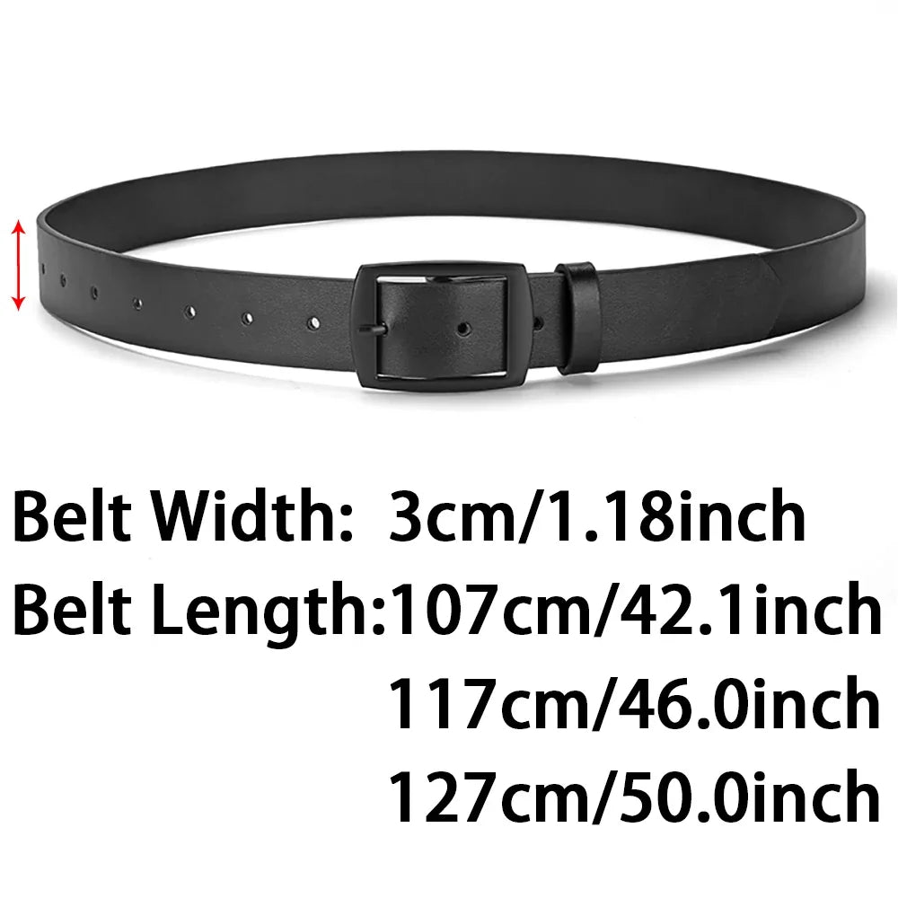Ceinture en Cuir PU pour Homme Boucle Ardillon Métal