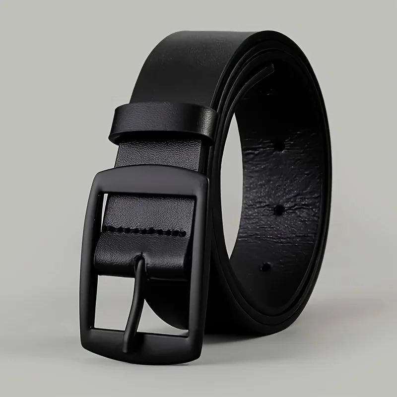 Ceinture en Cuir PU pour Homme Boucle Ardillon Métal