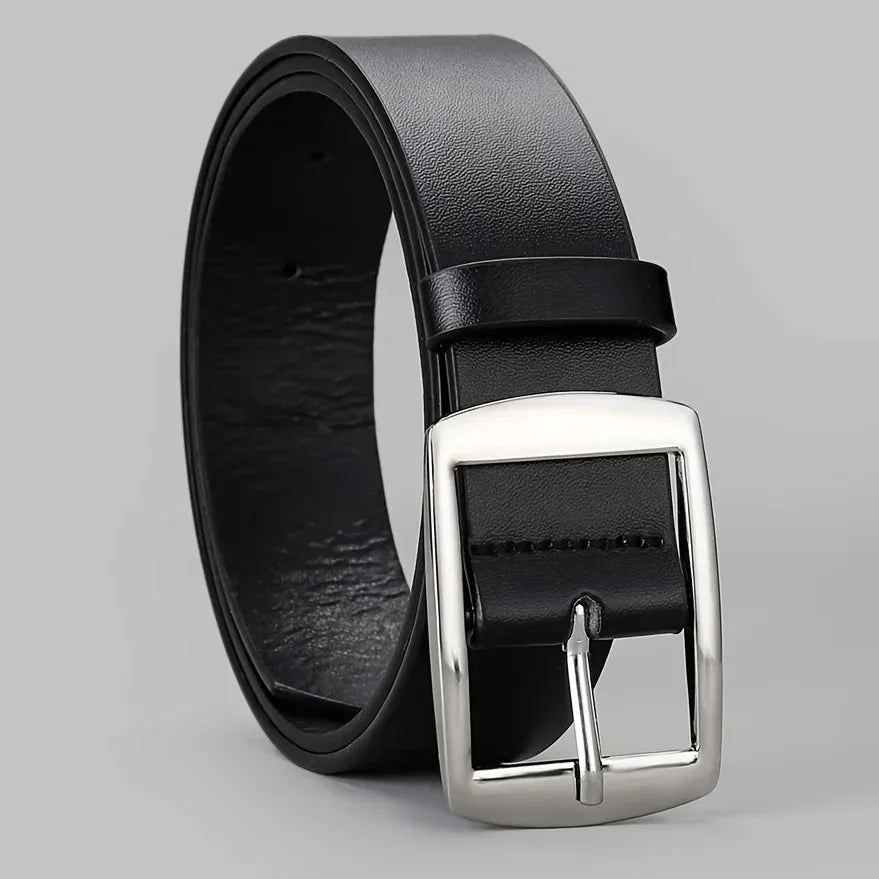 Ceinture en Cuir PU pour Homme Boucle Ardillon Métal