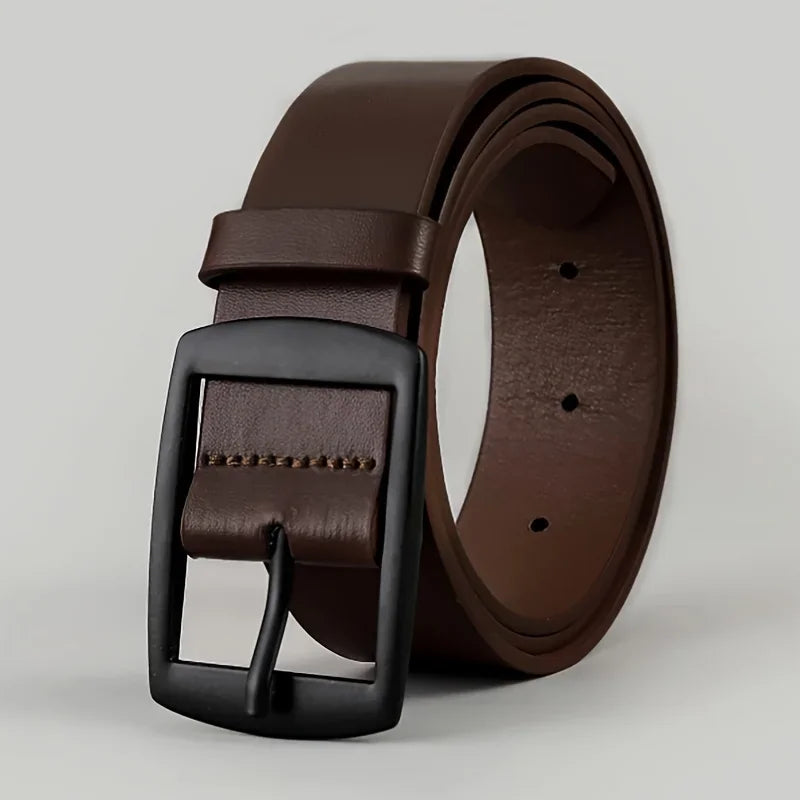 Ceinture en Cuir PU pour Homme Boucle Ardillon Métal