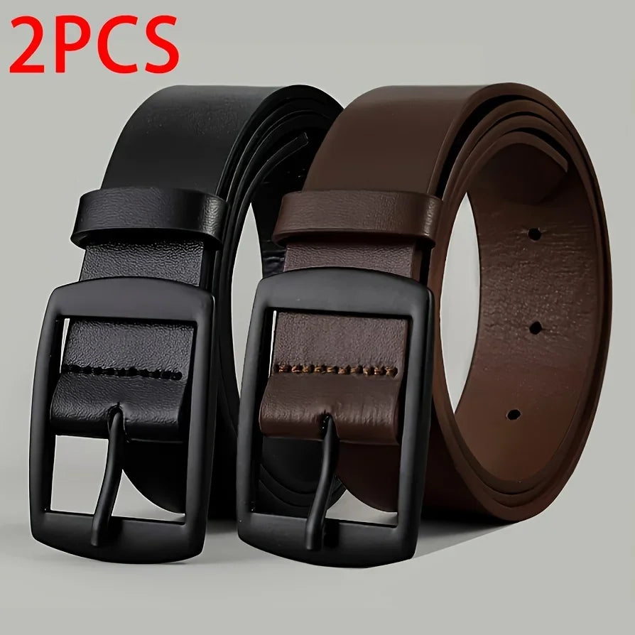 Ceinture en Cuir PU pour Homme Boucle Ardillon Métal
