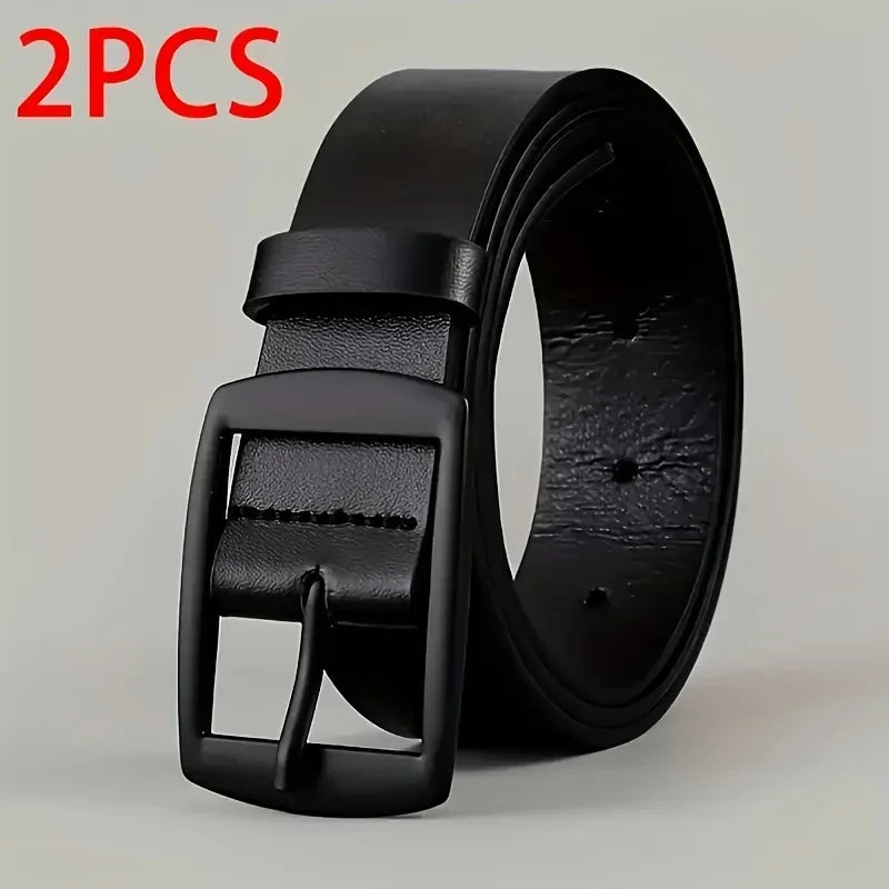 Ceinture en Cuir PU pour Homme Boucle Ardillon Métal
