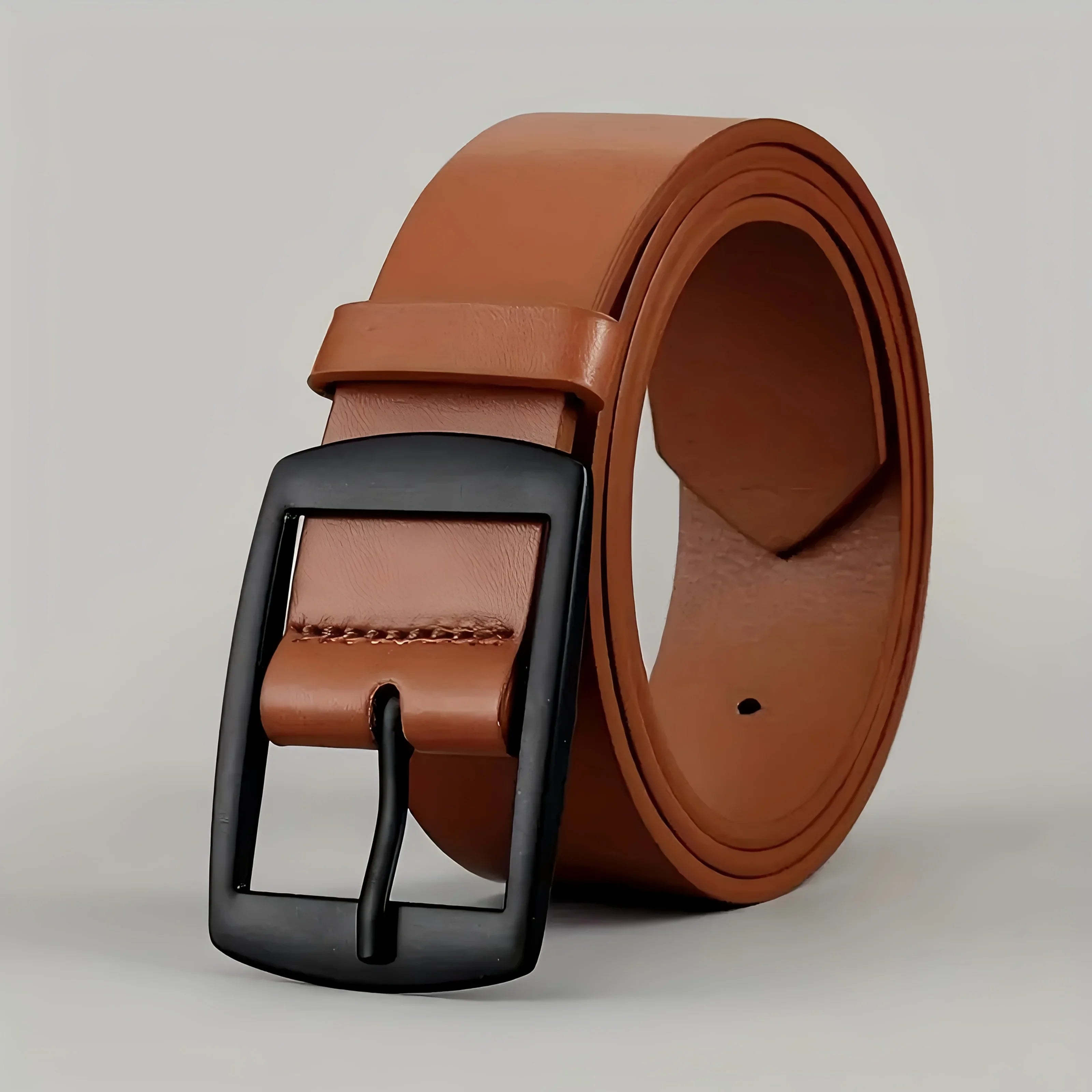 Ceinture en Cuir PU pour Homme Boucle Ardillon Métal