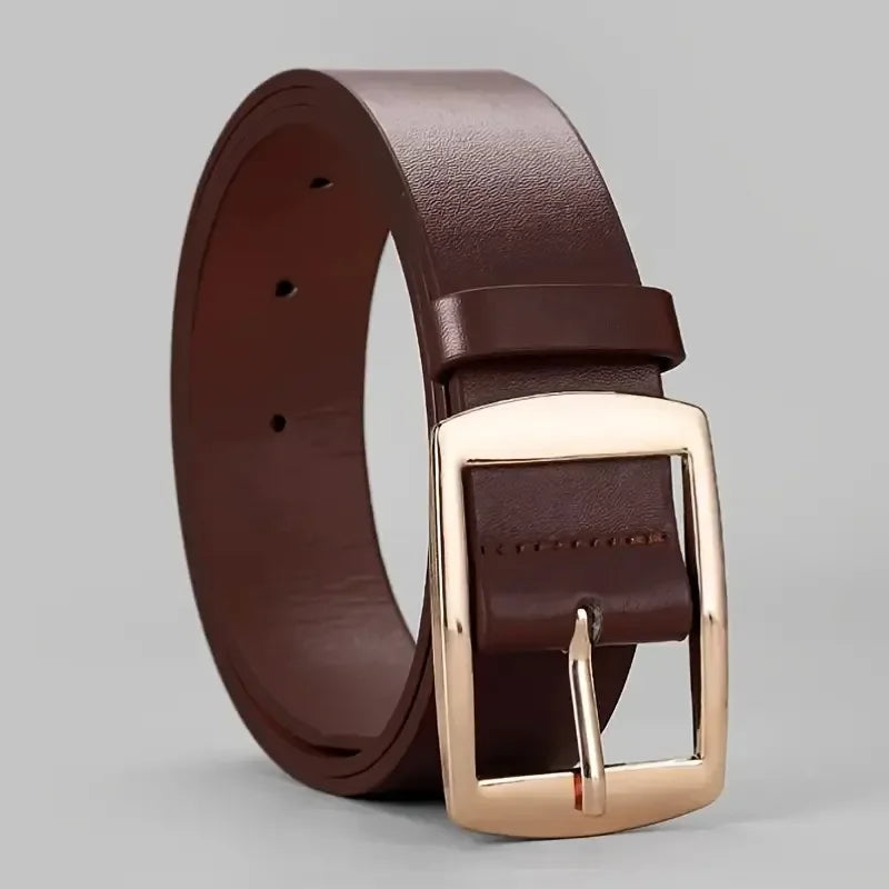 Ceinture en Cuir PU pour Homme Boucle Ardillon Métal
