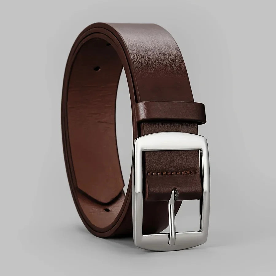 Ceinture en Cuir PU pour Homme Boucle Ardillon Métal