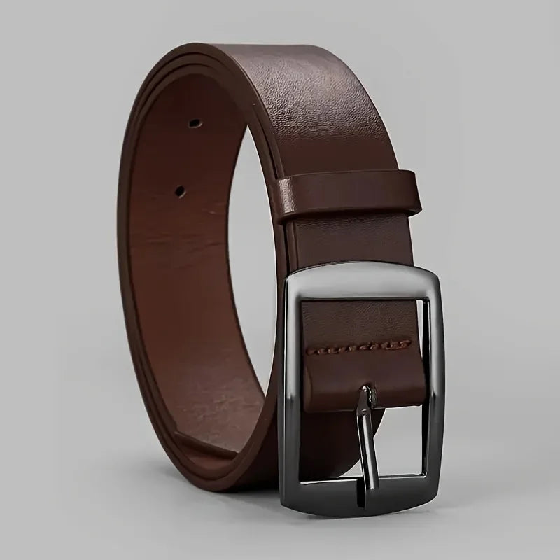 Ceinture en Cuir PU pour Homme Boucle Ardillon Métal