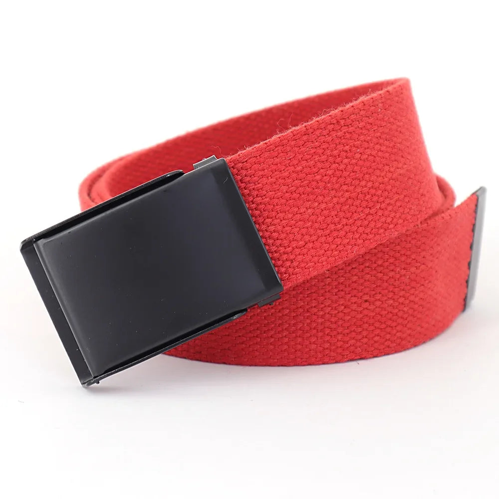 Ceinture Réversible en Toile Avec Boucle Décontractée