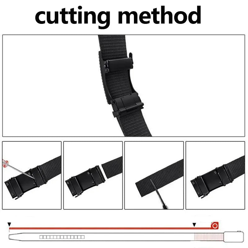 Ceinture Tactique pour Homme en Polyester Boucle Automatique 125 cm