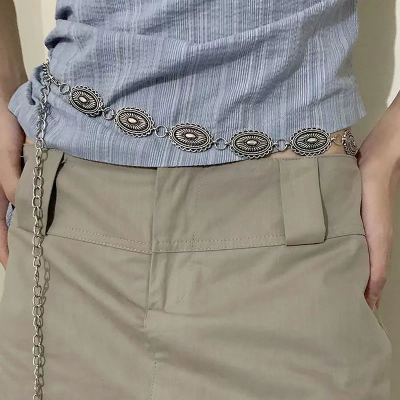 Chaîne de Taille en Métal Style Bohème Ethnique pour Femme