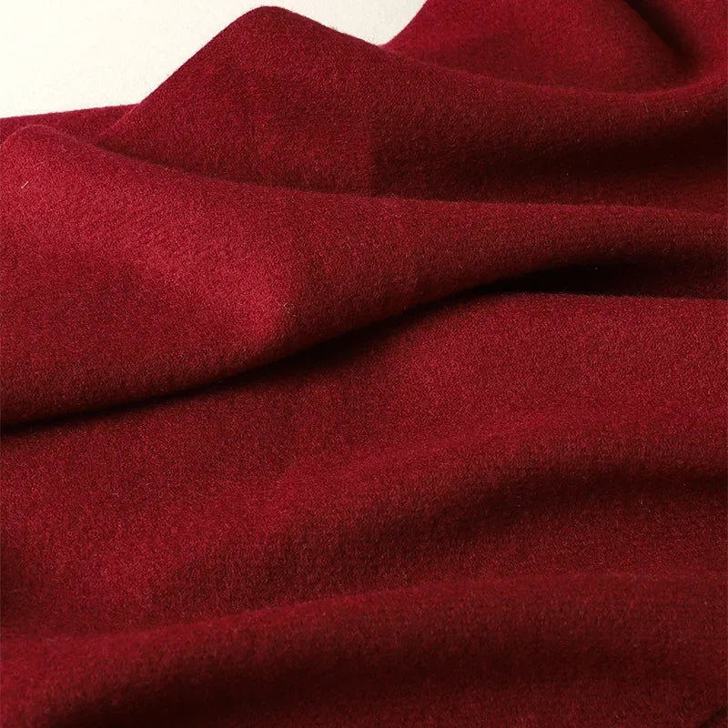 Écharpe Pashmina Polyester Épaisse Avec Franges pour Femme Hiver