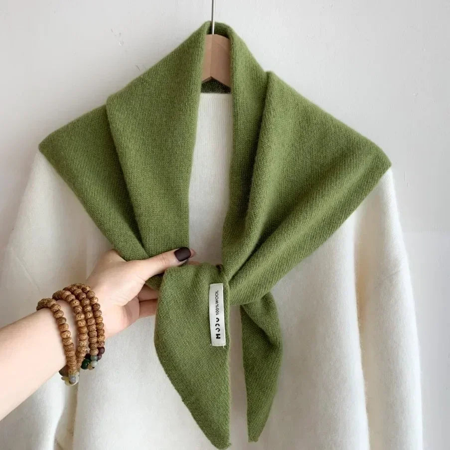 Écharpe Triangle Tricotée en Laine pour Femme