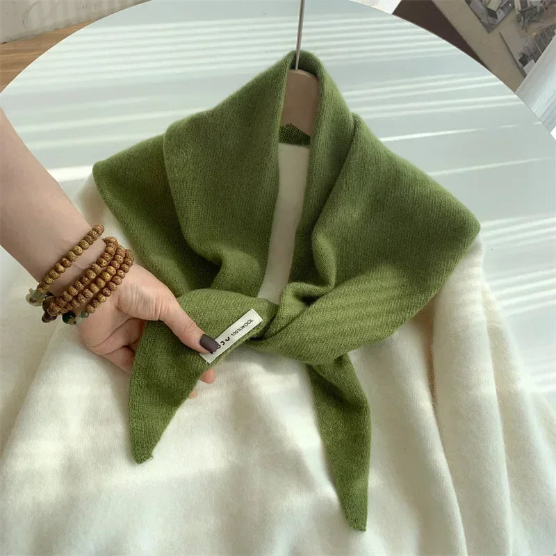 Écharpe Triangle Tricotée en Laine pour Femme