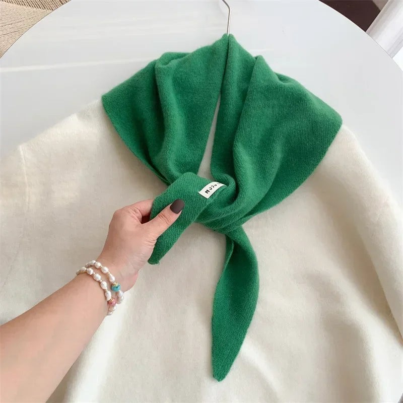 Écharpe Triangle Tricotée en Laine pour Femme