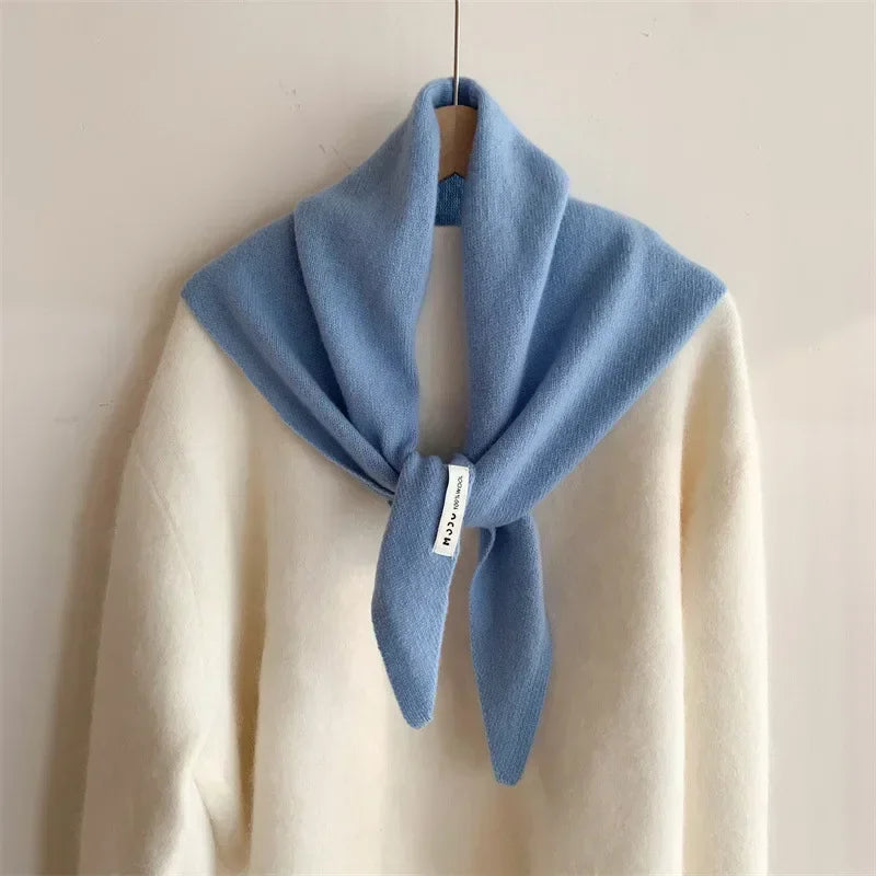 Écharpe Triangle Tricotée en Laine pour Femme