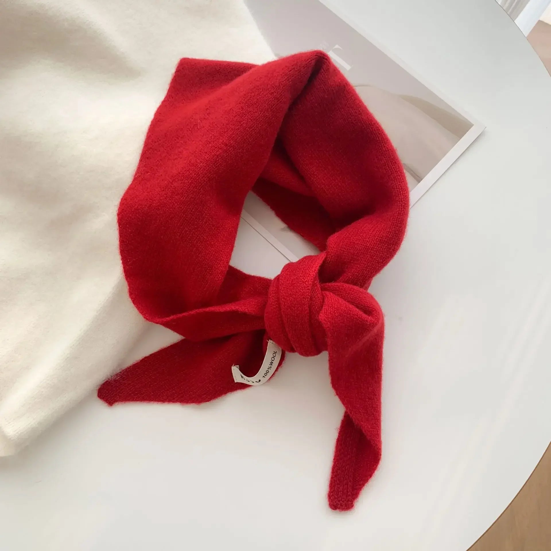 Écharpe Triangle Tricotée en Laine pour Femme