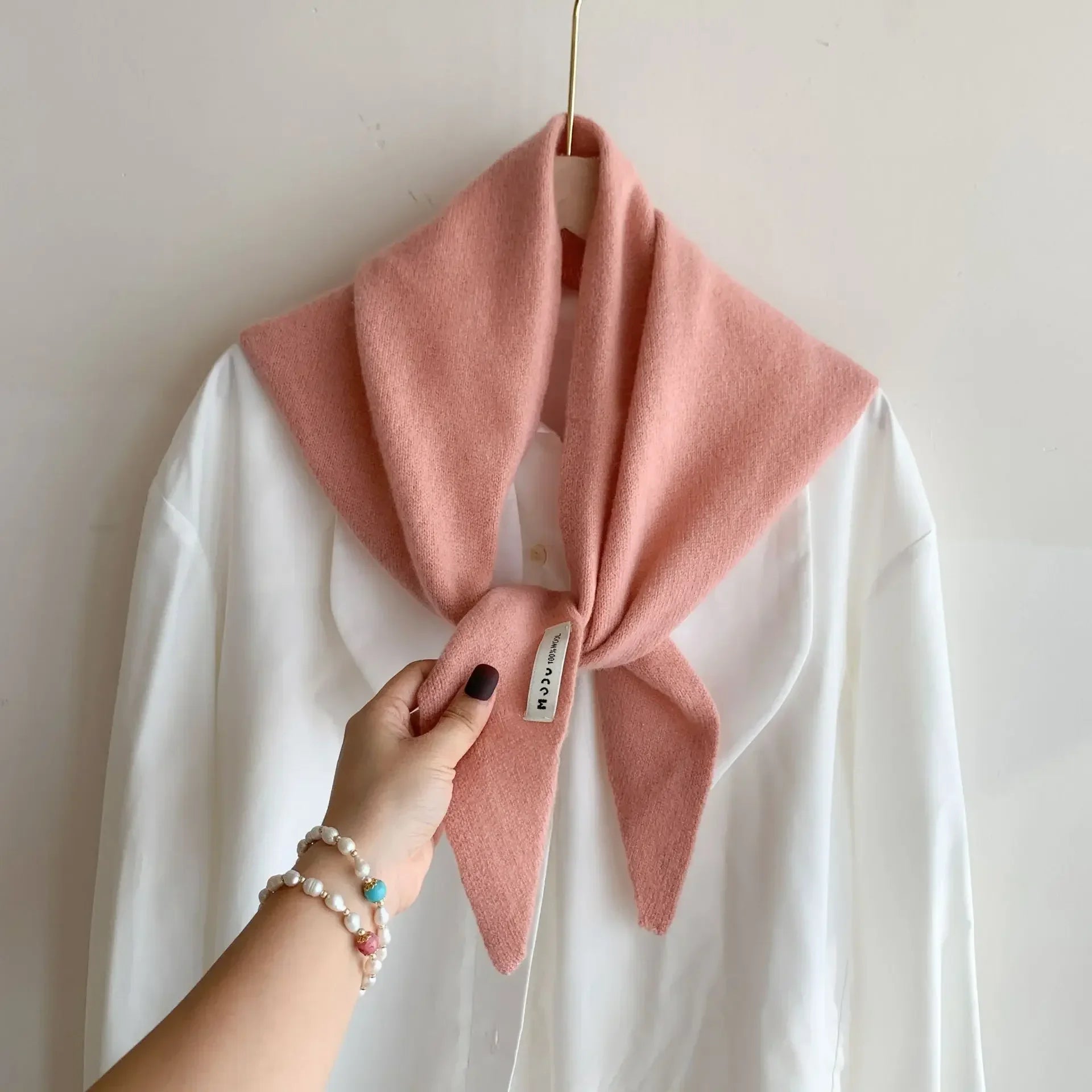 Écharpe Triangle Tricotée en Laine pour Femme