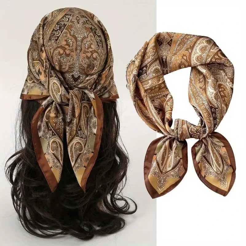 Foulard Carré 70×70 Cm Effet Soie Pashmina Mode
