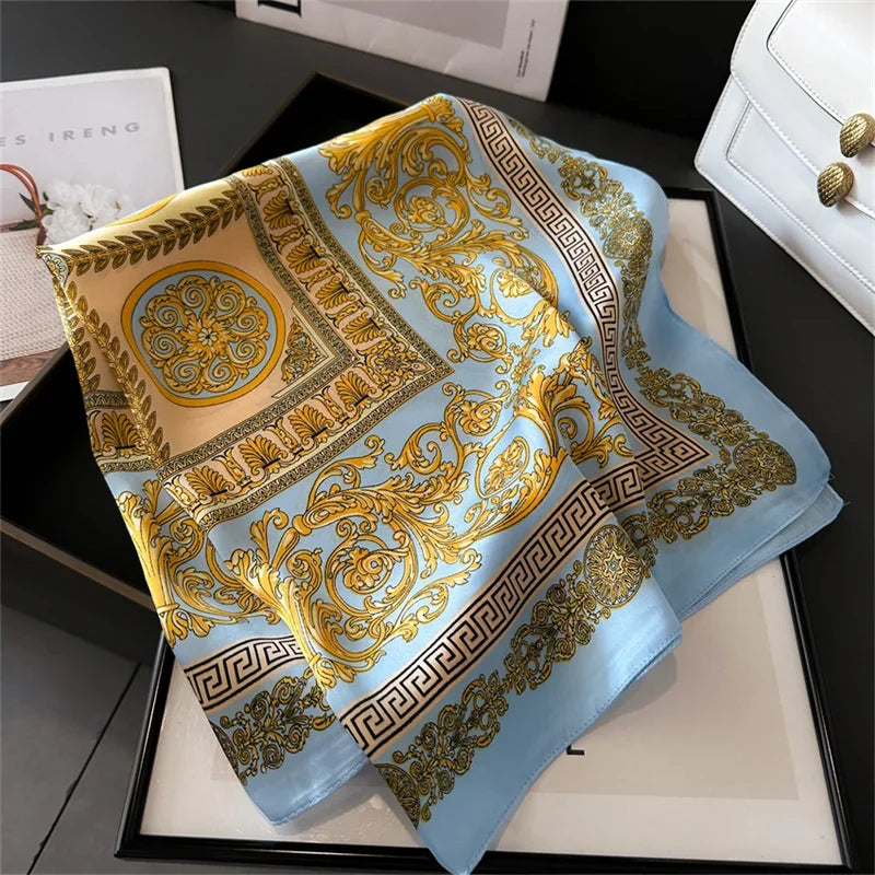 Foulard Carré 70×70 Cm Effet Soie Pashmina Mode