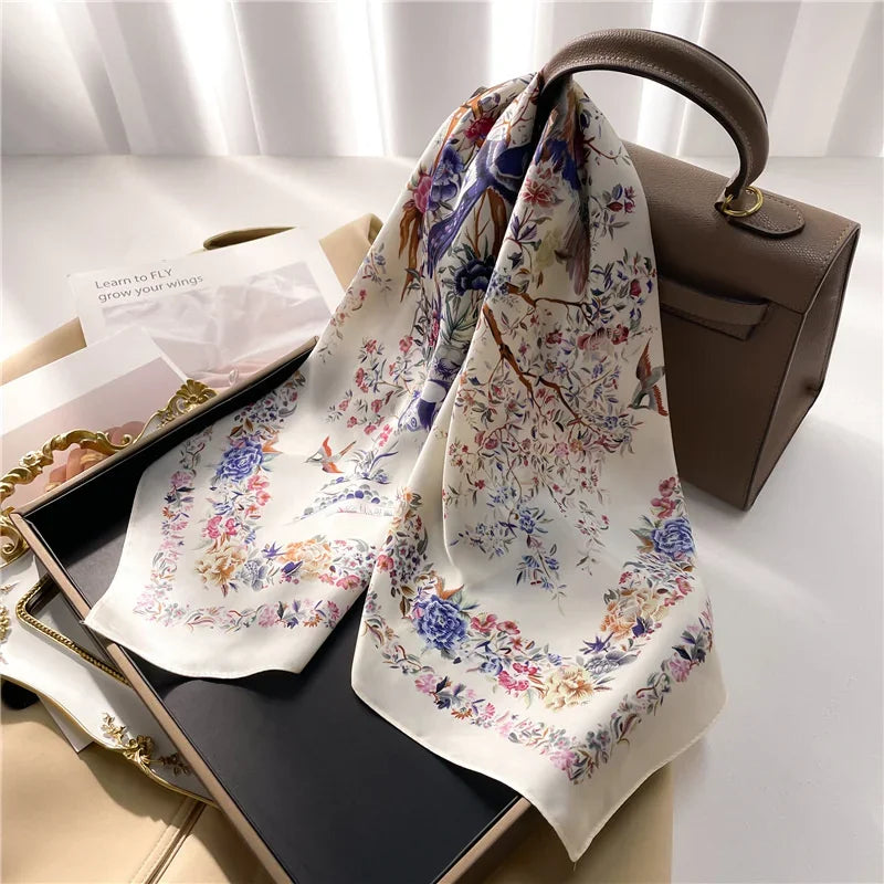 Foulard Carré 70×70 Cm Effet Soie Pashmina Mode
