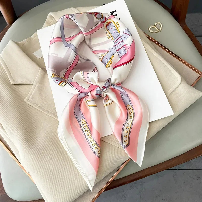 Foulard Carré 70×70 Cm Effet Soie Pashmina Mode