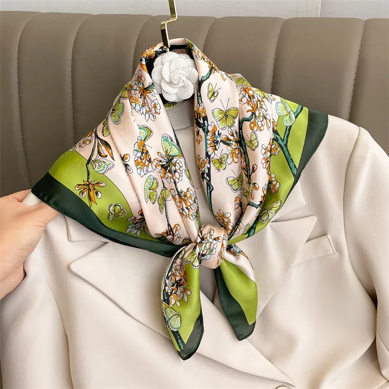 Foulard Carré 70×70 Cm Effet Soie Pashmina Mode