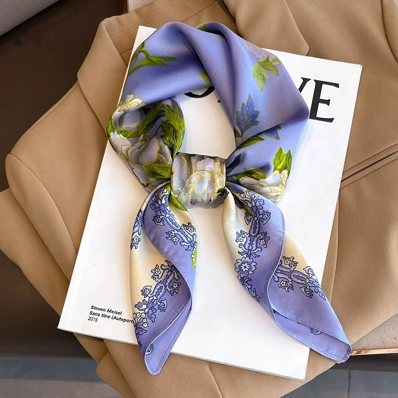 Foulard Carré 70×70 Cm Effet Soie Pashmina Mode