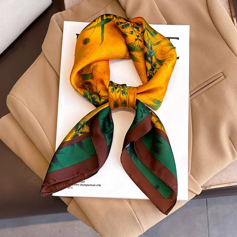 Foulard Carré 70×70 Cm Effet Soie Pashmina Mode