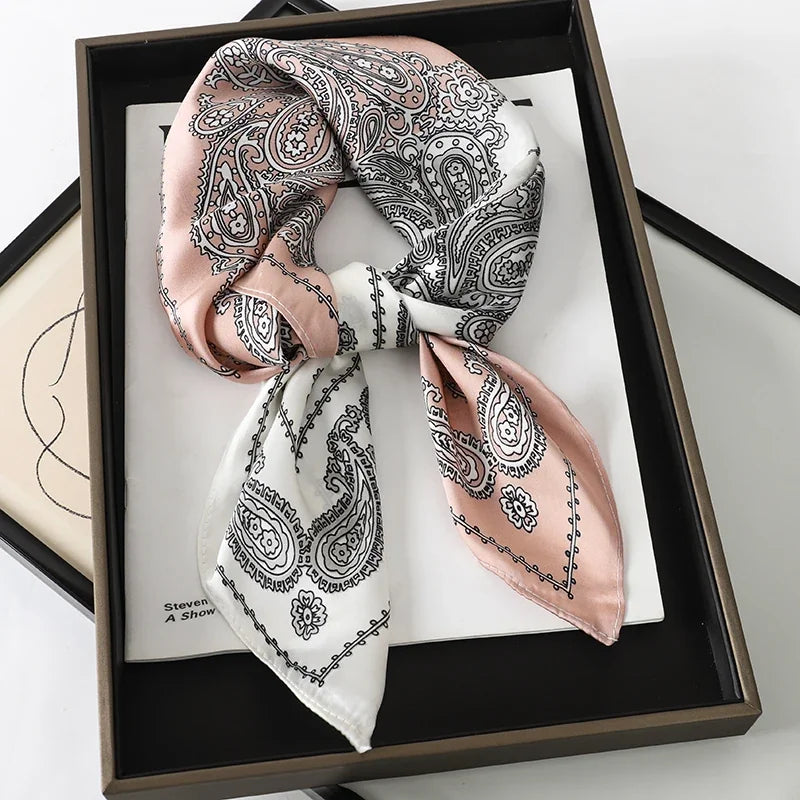 Foulard Carré 70×70 Cm Effet Soie Pashmina Mode