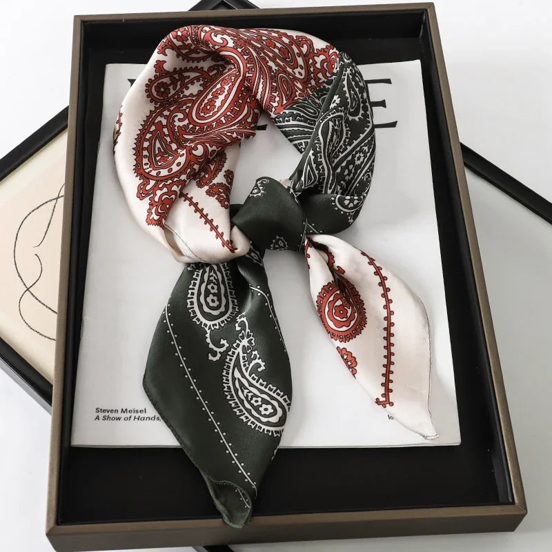 Foulard Carré 70×70 Cm Effet Soie Pashmina Mode