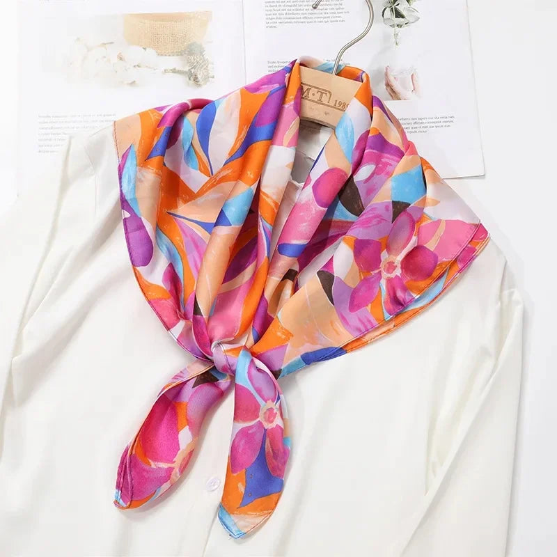 Foulard Carré 70×70 Cm Effet Soie Pashmina Mode