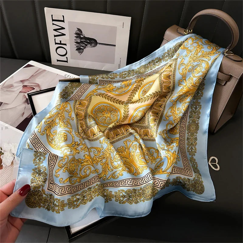 Foulard Carré 70×70 Cm Effet Soie Pashmina Mode