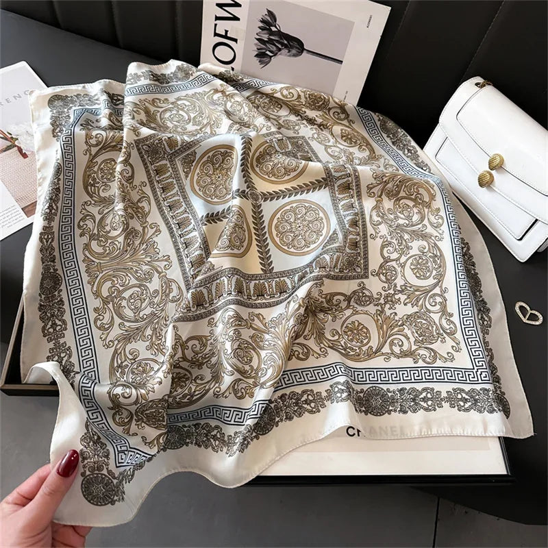 Foulard Carré 70×70 Cm Effet Soie Pashmina Mode