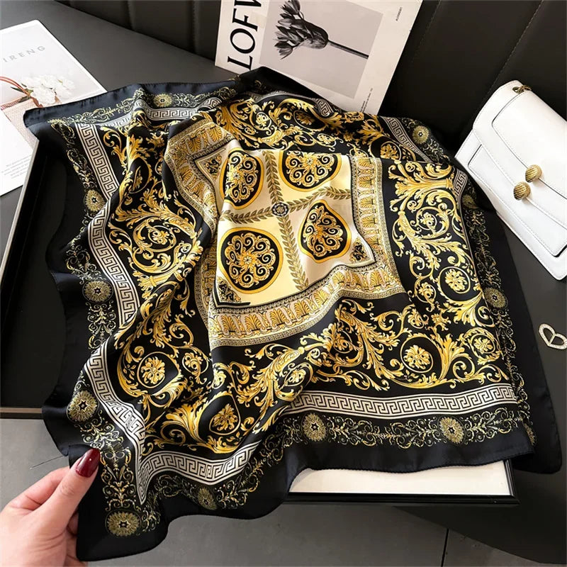 Foulard Carré 70×70 Cm Effet Soie Pashmina Mode