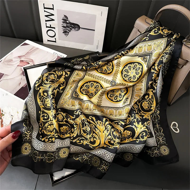 Foulard Carré 70×70 Cm Effet Soie Pashmina Mode