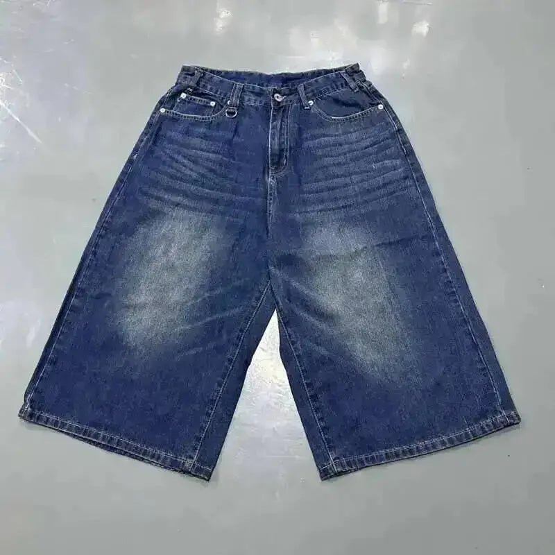 Jean Droit Décontracté Homme en Denim Coton Taille Mi-Haute Jambes Larges