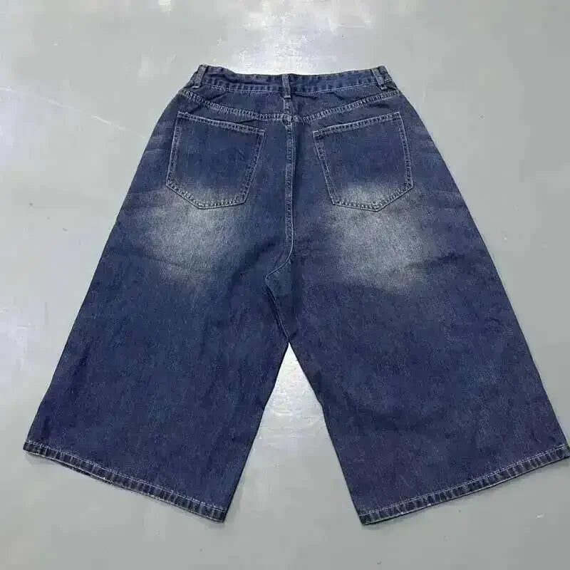 Jean Droit Décontracté Homme en Denim Coton Taille Mi-Haute Jambes Larges