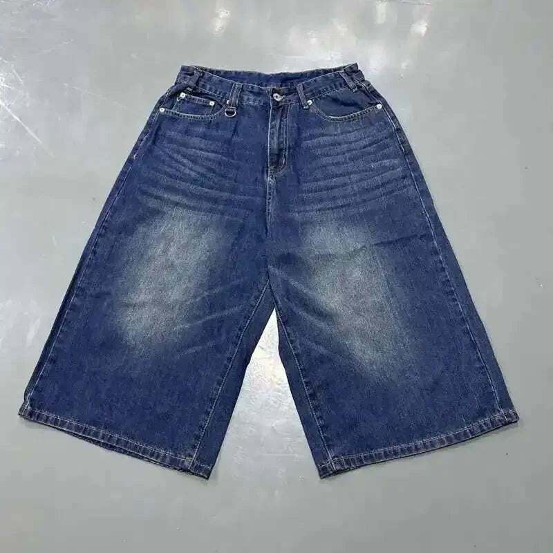 Jean Droit Décontracté Homme en Denim Coton Taille Mi-Haute Jambes Larges